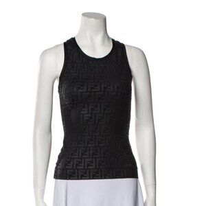 Black Fendi FF Motif Tank - Size IT 44 / US 8 / M